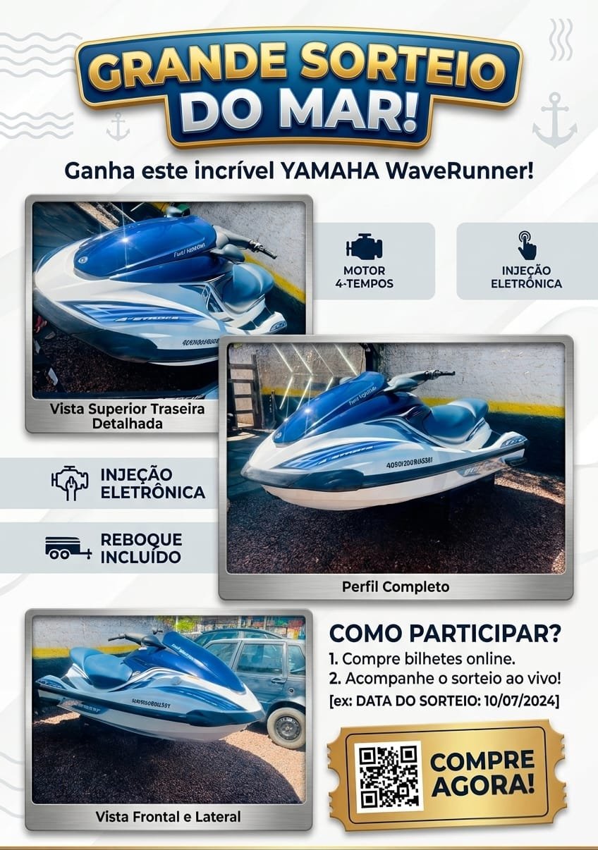 GRANDE SORTEIO DO MAR — YAMAHA WaveRunner + Reboque